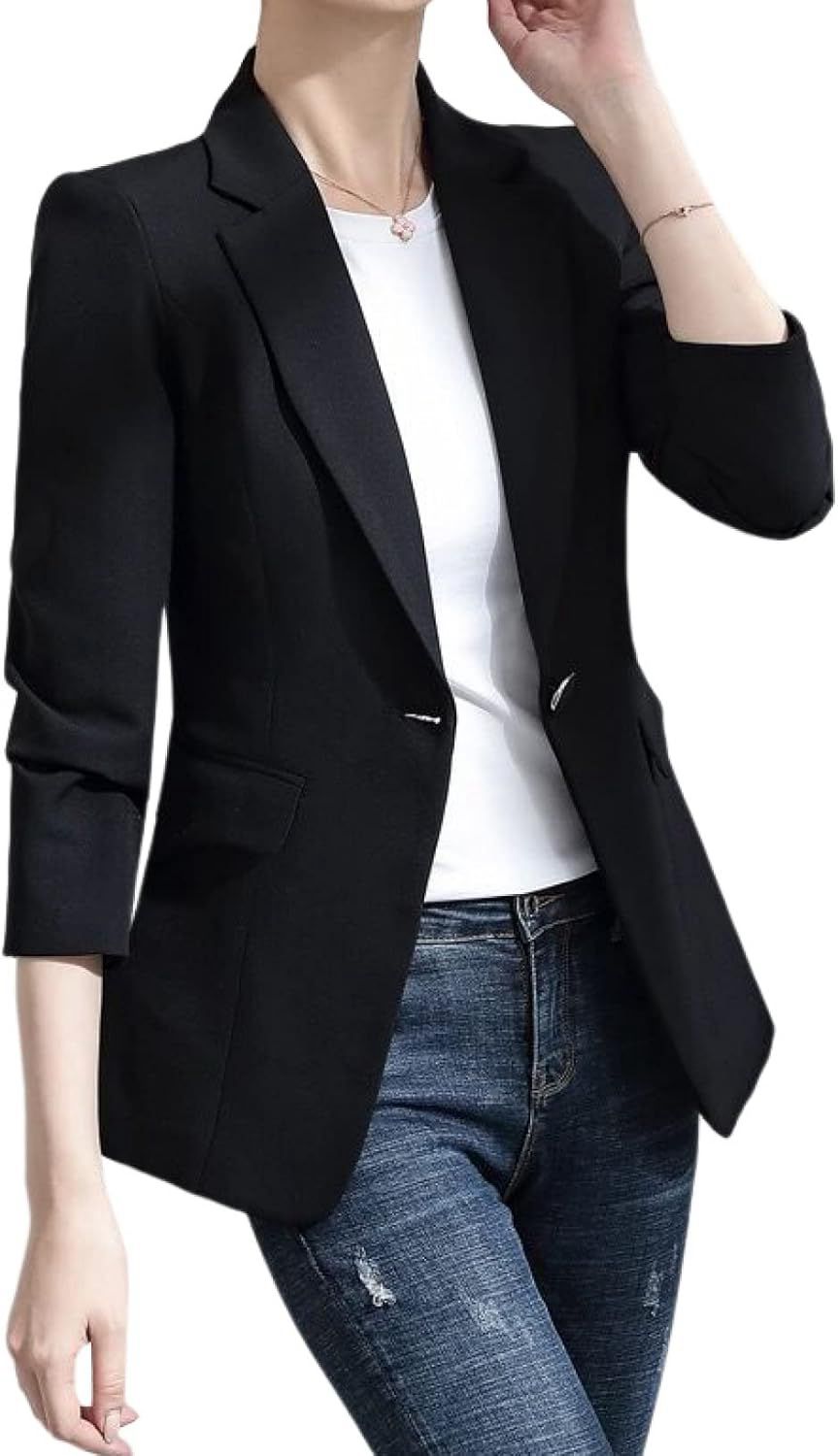 【20%OFFクーポン】ジャケット テーラード レディース 長袖 無地 大きいサイズ スリム ビジネス 春夏秋 卒業式 発表会 卒園式 カジュアル シンプル お洒落 ブレザー スーツ トップス ホワイト ブラック レッド ネ｜Yokos