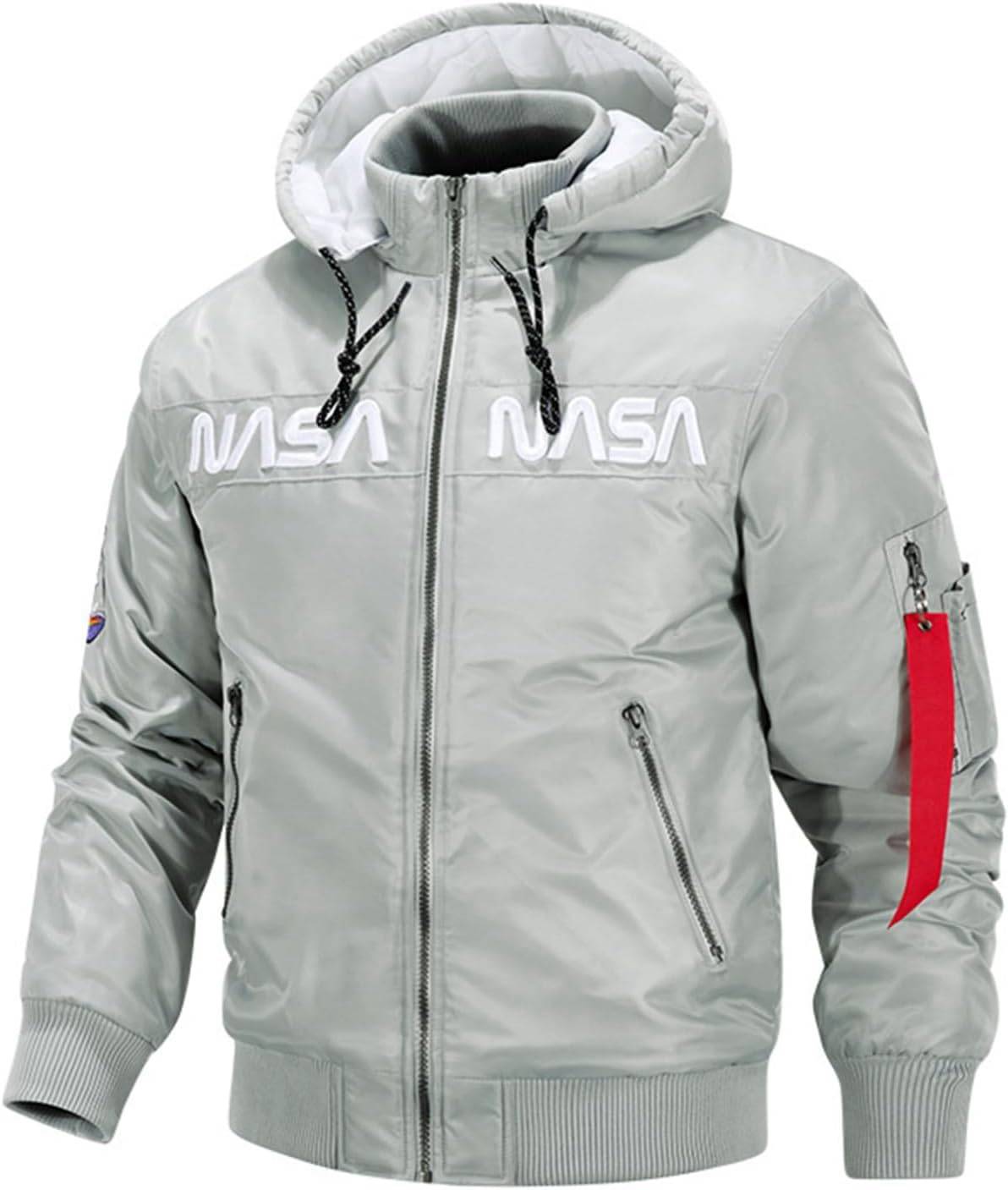 【20%OFFクーポン】中綿ジャケット メンズ MA-1 エムエーワンジャケット フライトジャケット 大きいサイズ ジャンパー 防風 防寒 保温 厚手 暖かい アメカジ おしゃれ NASA刺繍 カジュアル ストリート ブルゾ|Yokos