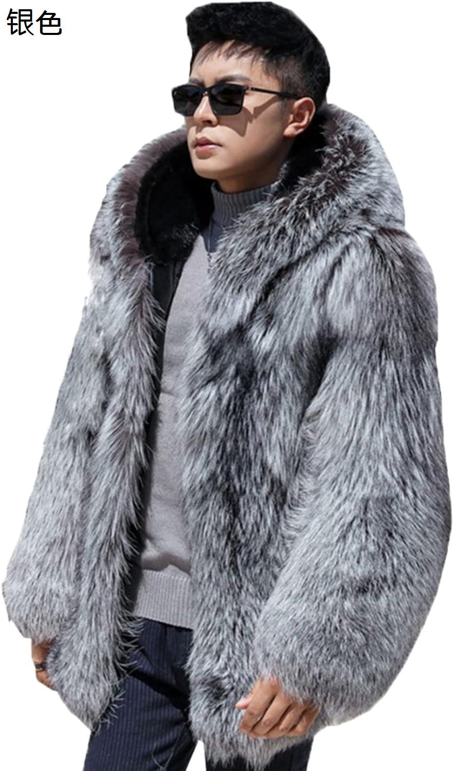 【20%OFFクーポン～】ファージャケット ショート丈 ファーコート メンズ フード付き 秋冬着 フェイクファー アウター ジャンパー 男女兼用 厚手 暖かい 長袖 ゆったり 防寒 オーバーコート カジュアル おしゃれ カッコイイ