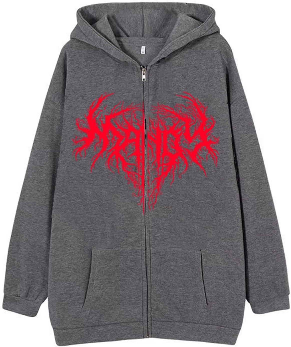 【20%OFFクーポン～】ゴシックパンク メンズ パーカー ジップアップ サブカル プリント スウェット トレーナー レディース 大きいサイズ ジャケット スポーツ フード 付き オシャレ カジュアル カーディガン コート ジ｜Yokos