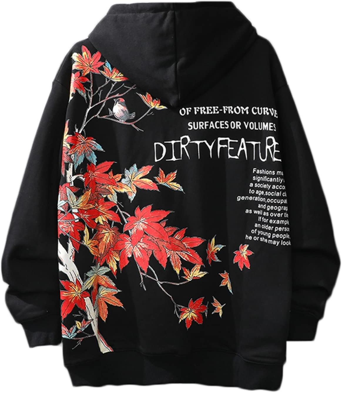 【20%OFFクーポン～】メンズ パーカー フード付きパーカー 花柄 紅葉柄 プルオーバー 和風 プリント おしゃれ かっこいい 春秋 カジュアル 長袖 スウェット 着心地が良い ゆったり フーディー 上着 男女兼用 ストリー