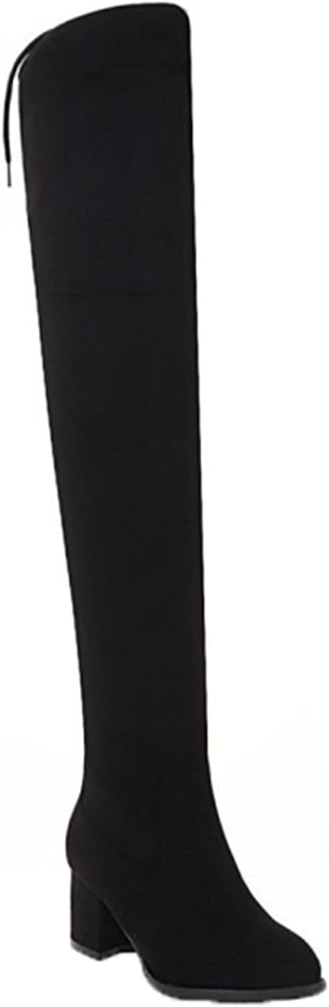 【20%OFFクーポン～】ロングブーツ スエード ニーハイブーツ レディース ハイヒール5.5cm ポインテッドトゥ 裏起毛 ボア付き 保温 冬靴 ストレッチブーツ 秋冬 長靴 カジュアル 身長UP 脱げない セクシー ファッ