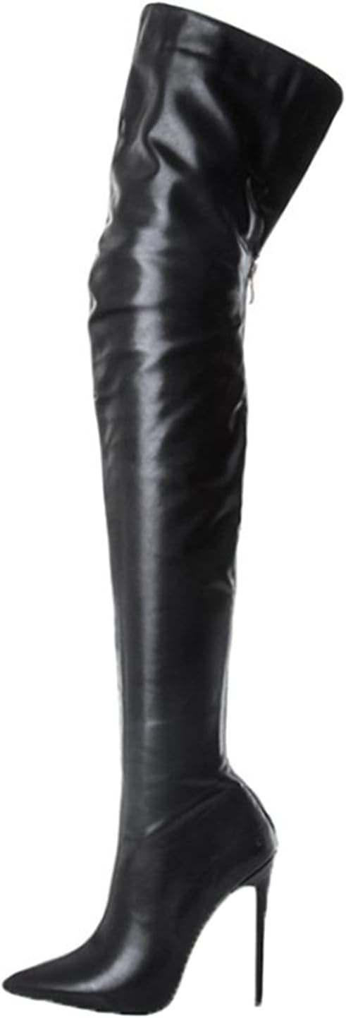 【20%OFFクーポン～】オーバーニーハイブーツ ロングブーツ 超長 ピンヒール ポインテッドトゥ 女王様 ハイヒール 秋冬 レディース セクシー 欧米風 印象派 女子力 美脚 細見え エレガント オシャレ 脱げない 防水 大
