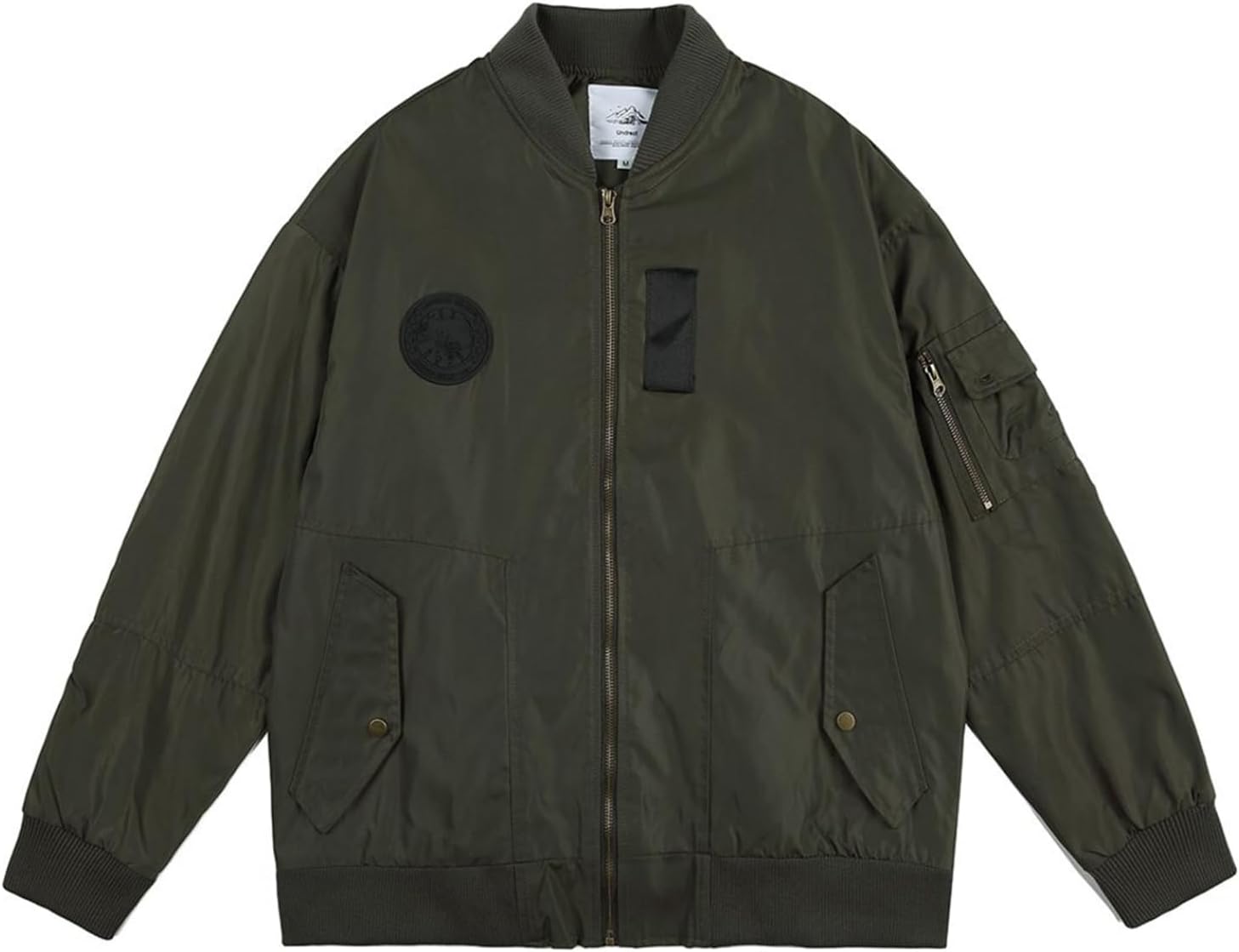 【20%OFFクーポン～】メンズ フライトジャケット ワッペン ミリタリー ゆったり ブルゾン ウインドブレーカー かっこいい ショート アウター 春秋 薄手 アウトドア 通勤 通学 男女兼用 アウトドア スタジアムジャンパー