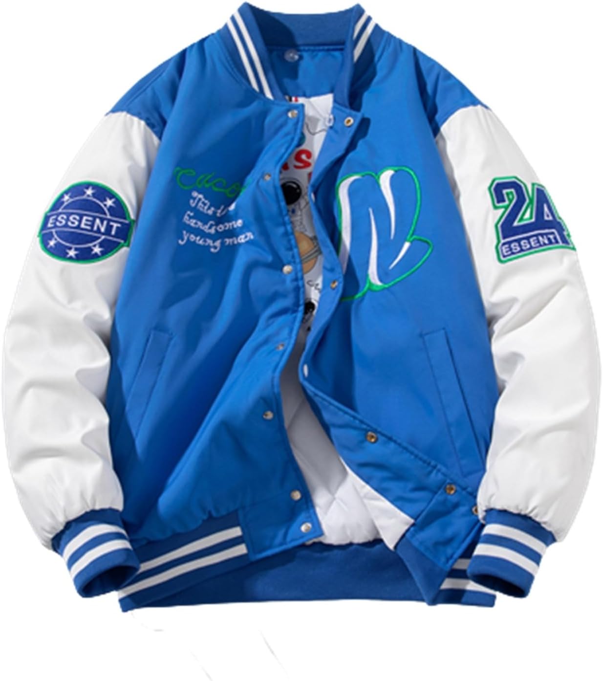 【20%OFFクーポン~】スタジャン メンズ ジャケット ジャンパー エムエーワンジャケット キルティング 中綿 防風防寒 ゆったり レター刺繍 刺繍 パッチワーク 防寒 防風 ストリート カジュアル フライトジャケット