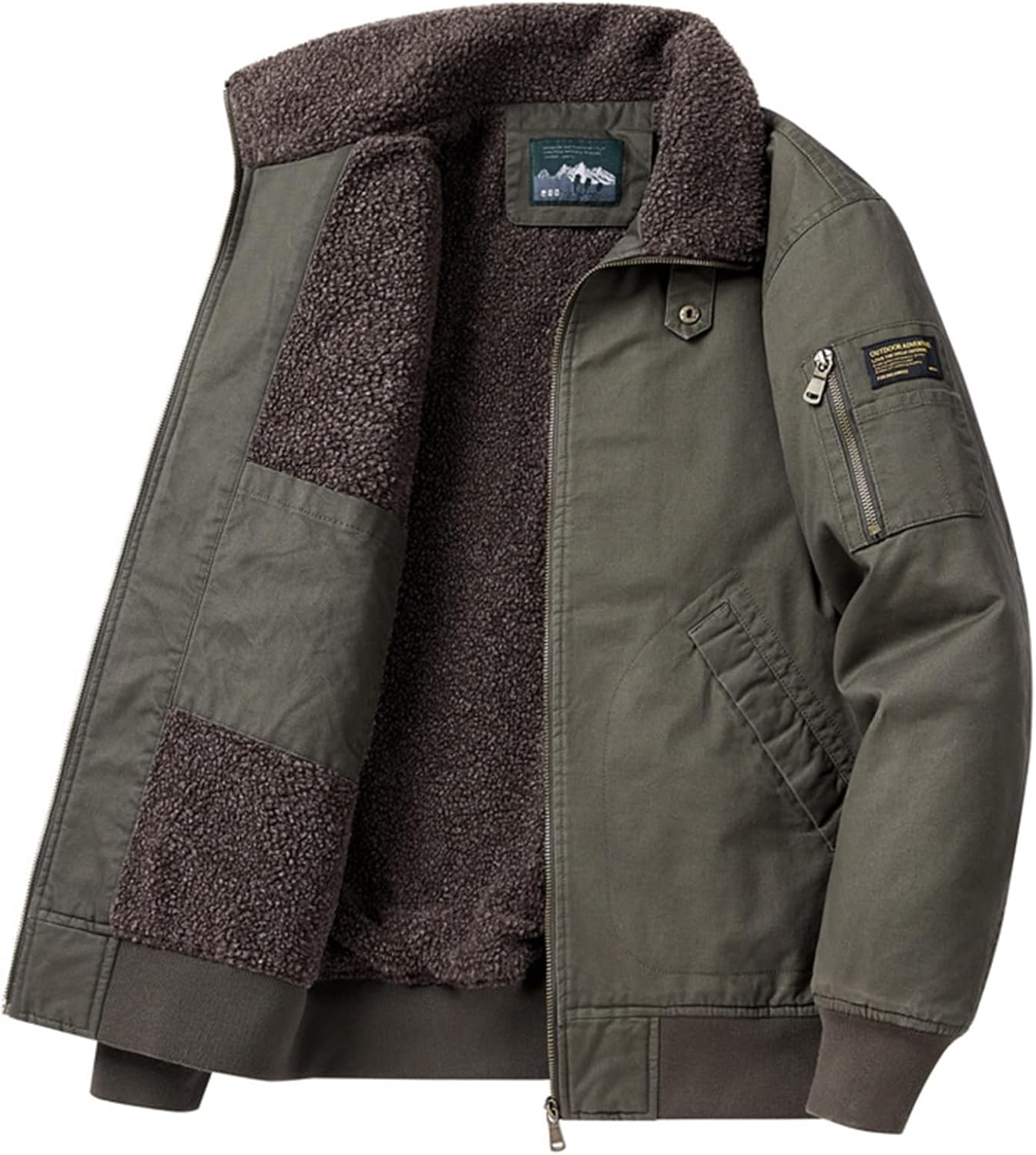 【20%OFFクーポン~】メンズジャケット フリースボア ジャケット 厚手 秋冬用 綿 スタジャン ブルゾン 綿服 大きいサイズ アウター コート ワーク カジュアル 体型カバー ミリタリー コットン お父さん アウトド|Yokos