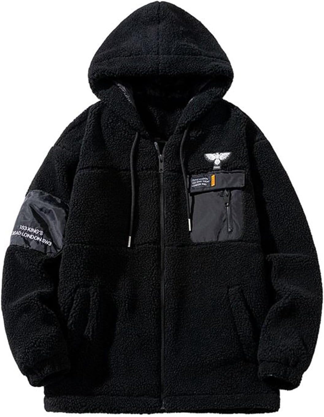 【20%OFFクーポン～】メンズ ボアジャケット モコモコ ボアブルゾン ボアフリース 厚手 保温 アウター 冬物 フード付き お洒落 ストリート カジュアル ボアコート ジャンパー アウトドア 男女兼用 ゆったり