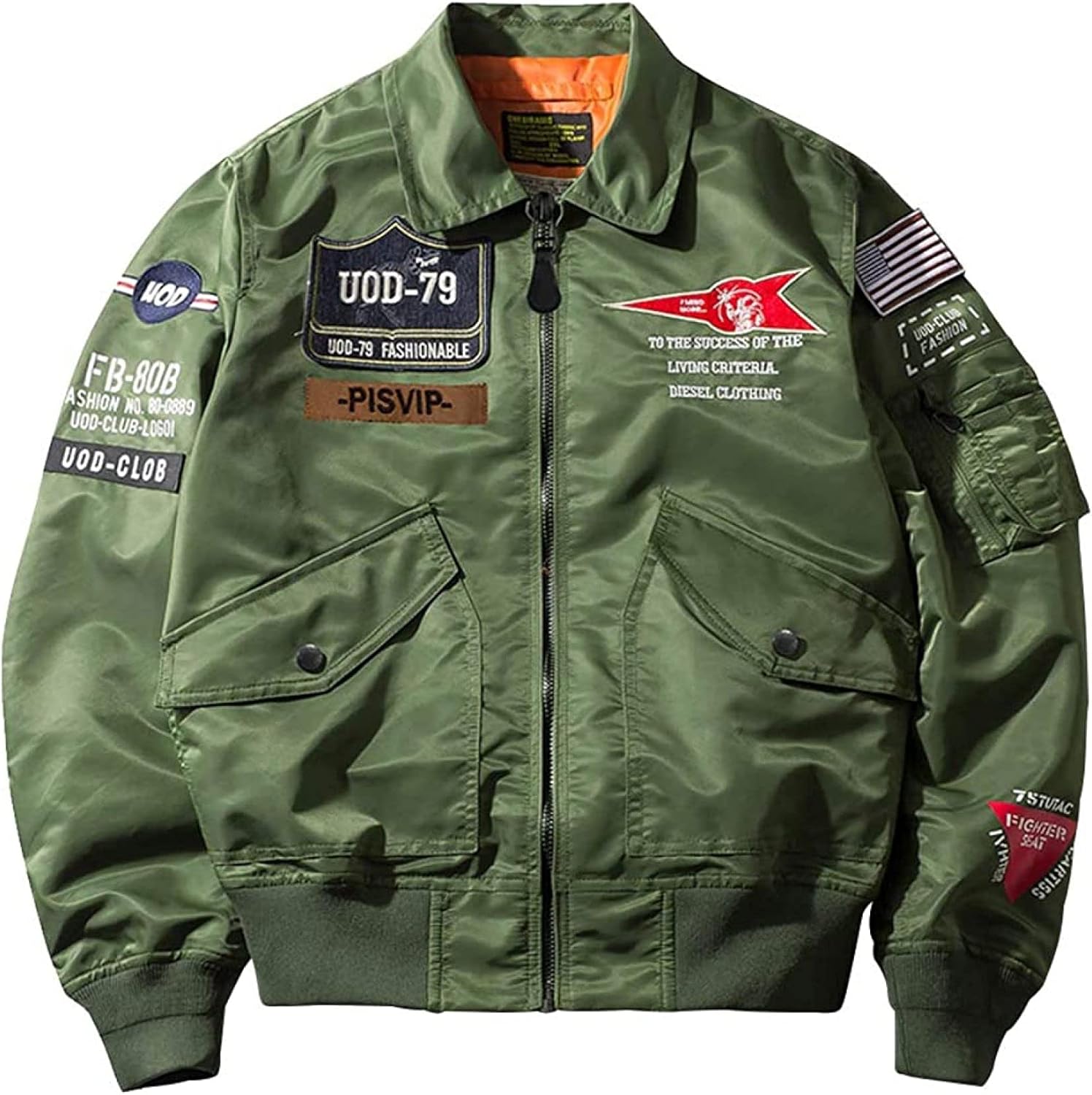 【20%OFFクーポン～】メンズ フライトジャケット ma1 エムエーワンジャケット ブルゾン アウター ワッペン ミリタリー ジャケット ナイロン ジャンパー 春秋 光沢感 おしゃれ ストリート カジュアル 大きいサイズ