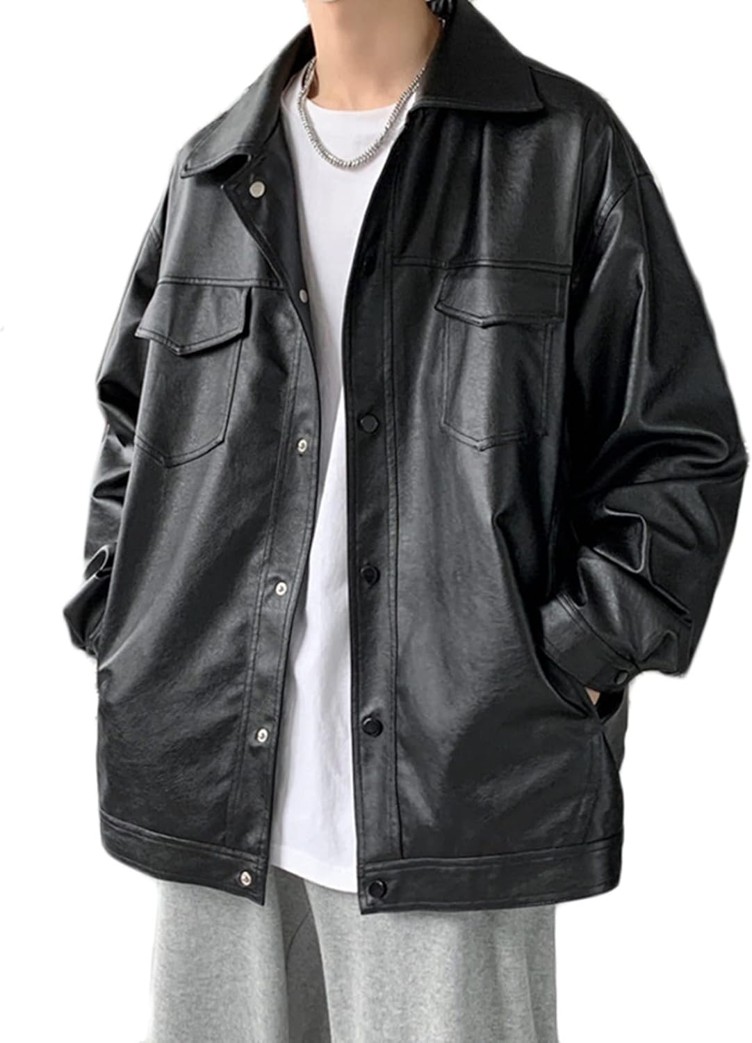 【20%OFFクーポン~】レザージャケット メンズ 皮ジャン ライダースジャケット ゆったり 冬春服 ブルゾン 長袖 レザーコート 防寒防風 シンプル 純色 バイカージャケット 通勤 通学 かっこいい 大きいサイズ ポケット付|Yokos