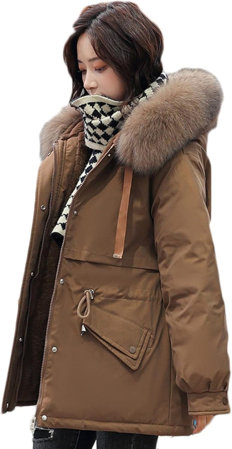【20%OFFクーポン~】モッズコート レディース 中綿コート ミリタリーコート 裏ボア ジャケット 厚手 防寒服 冬服 大きいサイズ 無地 ファション ファーフード付き 暖かい ウエスト紐 おしゃれ シンプル アウター 女性|Yokos