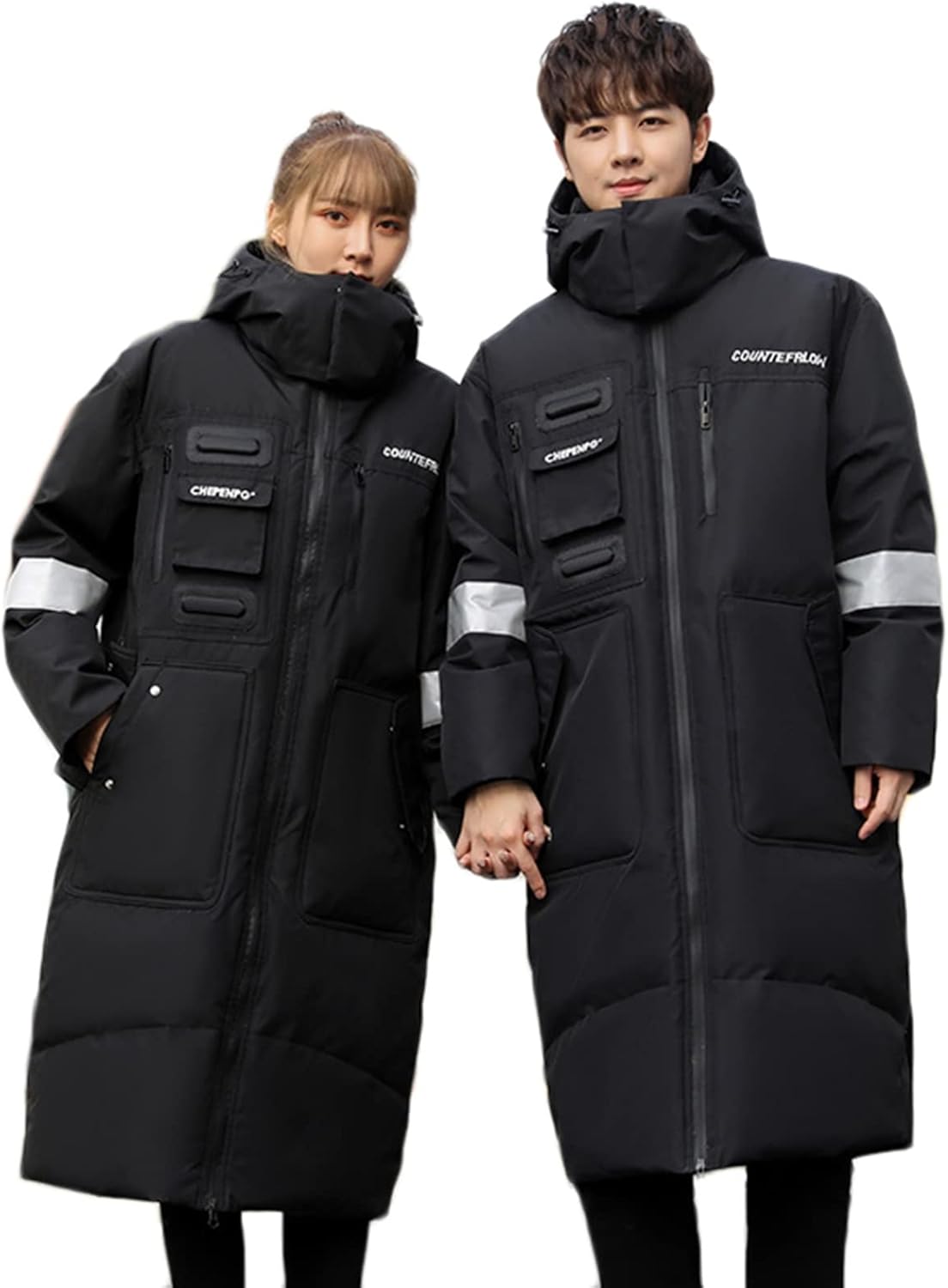 【20%OFFクーポン～】ダウンコート 男女兼用 ロング丈 ダウンジャケット 防寒コート 厚手 冬用 ダウン90 フェザー 綿入り フード付き 立ち襟 あったか 防風 保温 寒さ対策 ロングコート 日常 アウトドア キャンプ