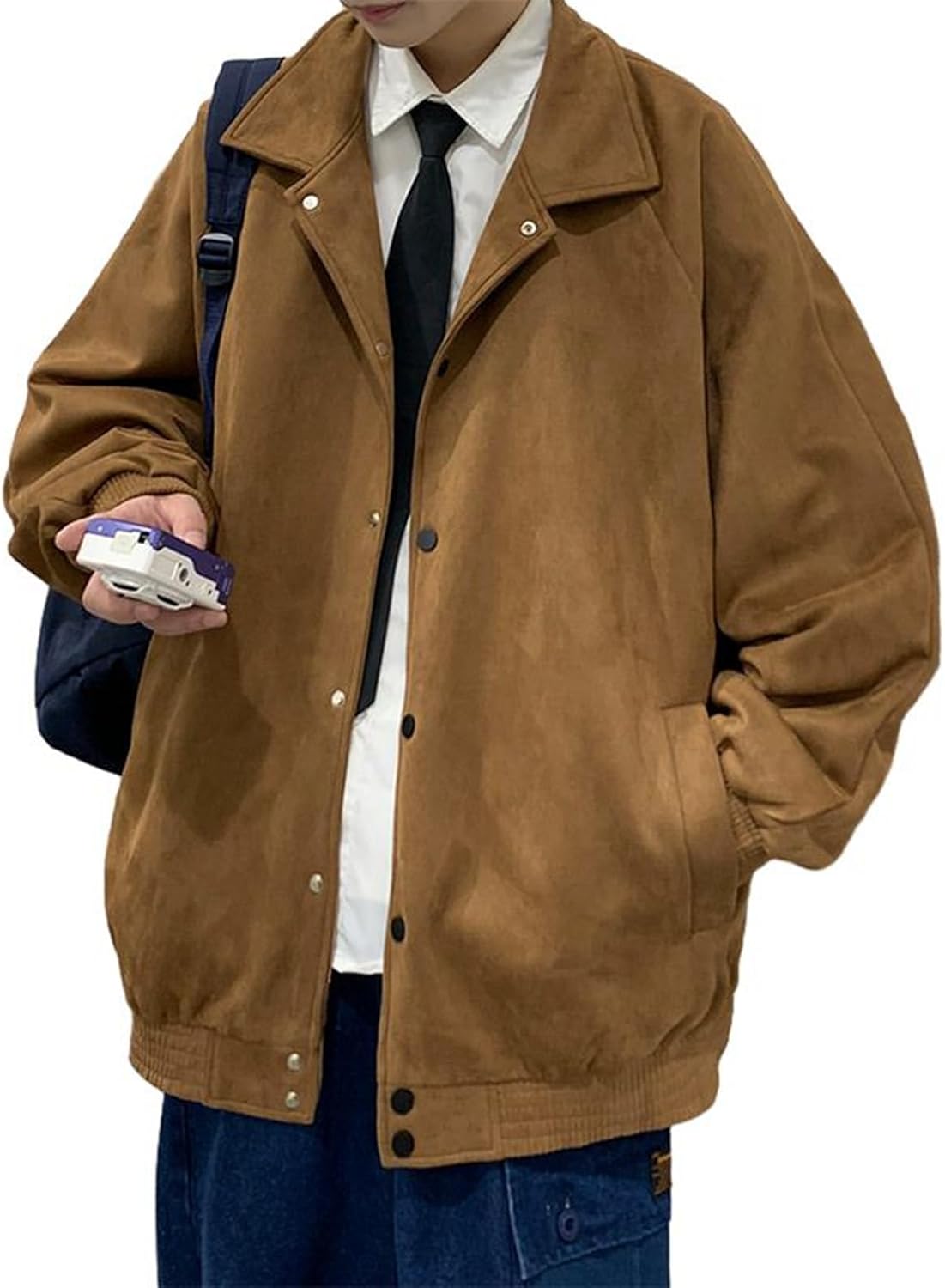 【20%OFFクーポン～】メンズ ブルゾン ウインドブレーカー スエード ジャケット カッコイイ スタジャン ストリート 春 秋 ゆったり カッコイイ アウトドア 通勤 通学 ジャンパー 男性用 トップス おしゃれ 大きいサイ｜Yokos