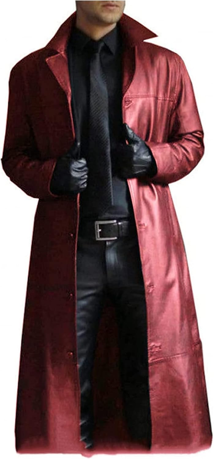 【20%OFFクーポン~】ロング丈コート メンズ レザージャケット 折襟 ライダースジャケット PU革ジャン 長袖 スリム 男性 防風 防寒 スタンド 通勤 ビジネス カジュアル ファッション 紳士服 春秋服 オーバーサイズ|Yokos