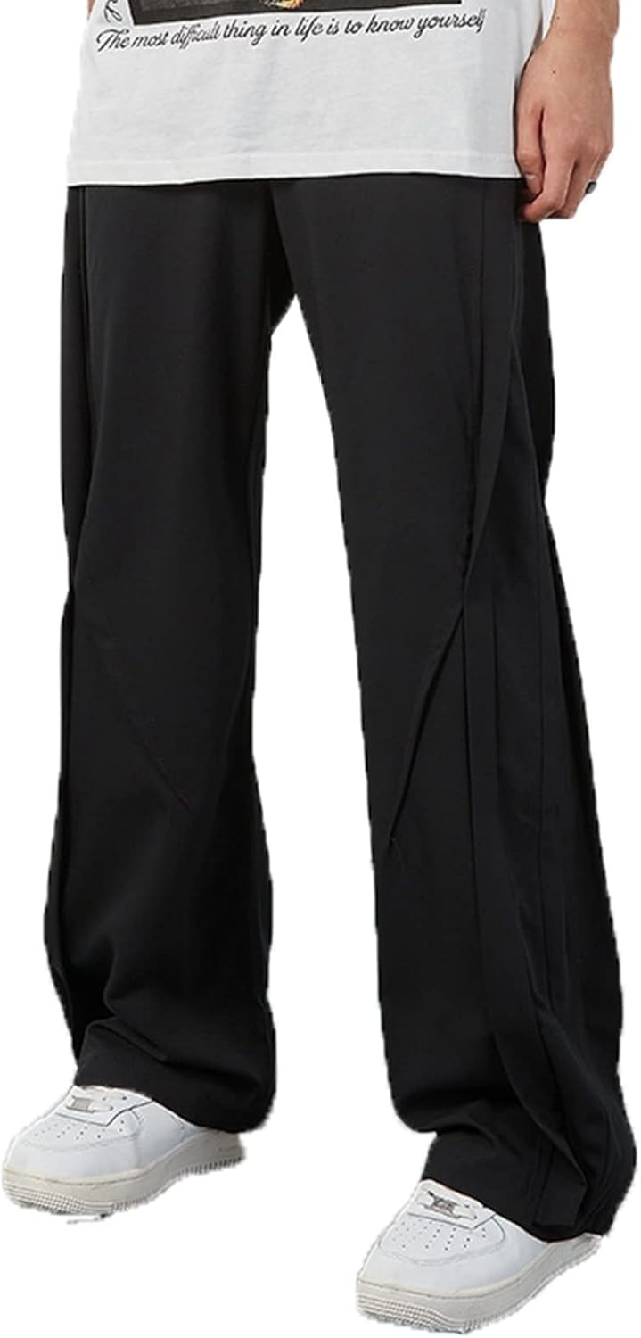 【20%OFFクーポン~】フレアパンツ メンズ シューカット ブーツカット ベルボトム ハイストリート デザイン性 シンプル 無地 ロングパンツ スラックス生地 ストレート ワイド ルーズ カジュアル ゆったり 男女兼用 モー