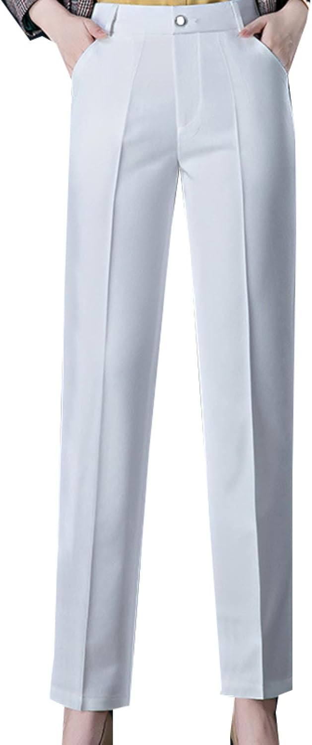 【20%OFFクーポン~】テーパードパンツ ロングパンツ レディース ハイウエスト 黒 厚手生地 ゆったり 美脚 細見え 秋冬 形がきれい 大きいサイズ 通勤 OL カジュアル オフィス ビジネス 履きやすい スラックスパンツ|Yokos