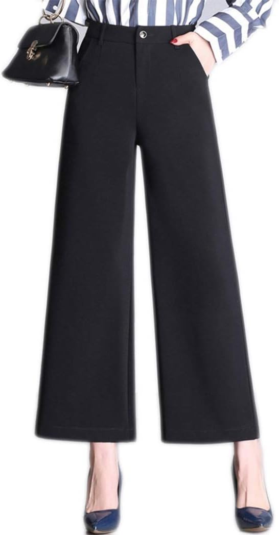 【20%OFFクーポン～】9分丈 ワイドパンツ センタープレス ボトムス ズボン レディース 秋冬 流行 ブラック 通勤 正式 オフィス 黒 ポケット付き ベージュ ブラウン ポリエステル 9分丈 ワイドパンツ センタープレス