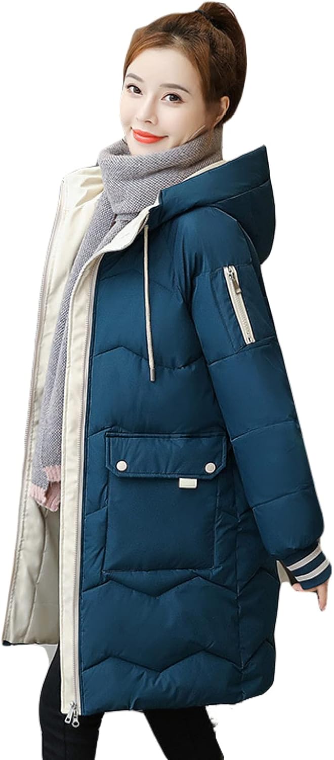 【20%OFFクーポン～】ダウンコート ロングダウンコート レディース 超ロング ロング ダウン スタンドカラー ノーカラー リブ袖 フード付き ファスナー 大きいサイズ 服 通勤 ベンチコート スポーツ観戦 旅行 秋 冬 暖｜Yokos
