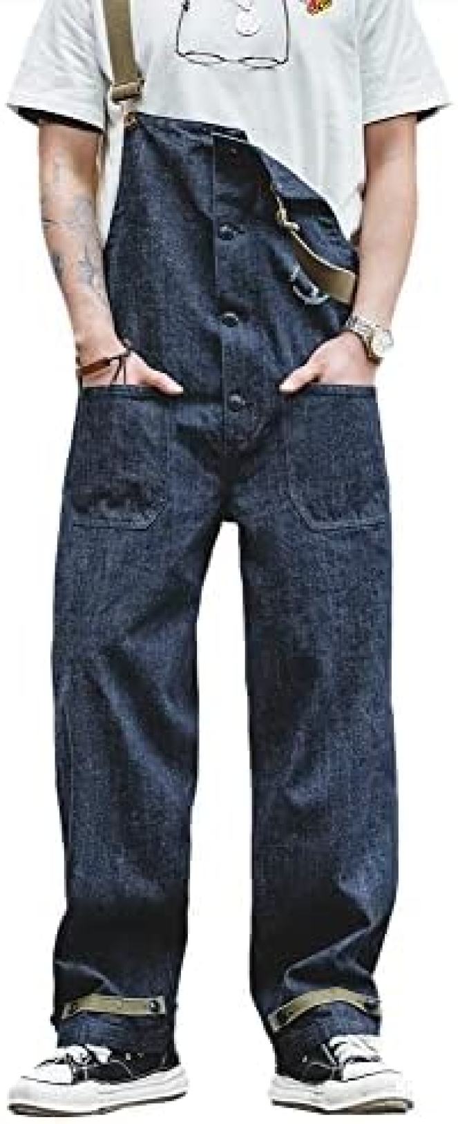 【20%OFFクーポン~】オーバーオール メンズ 米海軍 大戦後期デッキパンツ ミリタリー ツナギ ジーンズ S~3XL ユニセックス サロペット デニム ストレートフィット ストリート系 服 作業服|Yokos