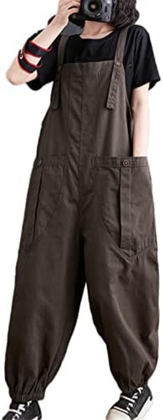 【20%OFFクーポン~】ワーキングパンツ サロペット オーバーオール レディース ソリッドカラー 大きなポケット カーゴハーレムパンツ キャミソールパンツ ゆったり シンプル 大きい サイズ|Yokos