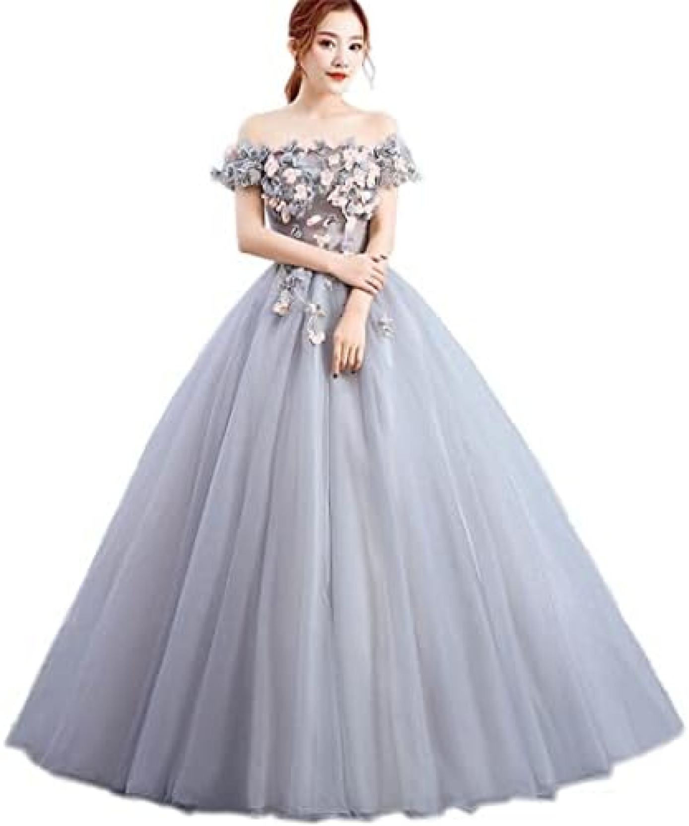 【20%OFFクーポン～】レディース ドレス イブニングドレス 宴会ドレス 姫系ドレス パフォーマンス コーラス ホスト 発表会 演奏会 二次会 結婚式 女性 気質 刺繍 ボートネック 着痩せ ロング丈 大人