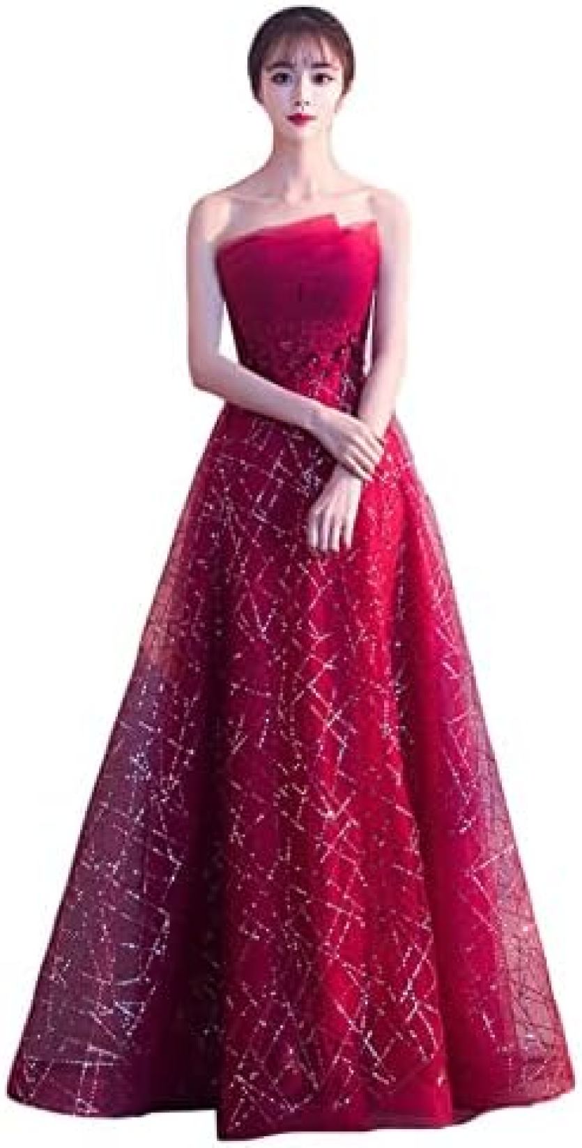 【20%OFFクーポン～】ロング パーティードレス 大きいサイズ 二次会 結婚式 およばれ 演奏会 ロング丈 キャバドレス レースアップ Aライン ノースリーブ レース キラキラ ウェディングドレス 編み上げ 柔らかい 体型カ