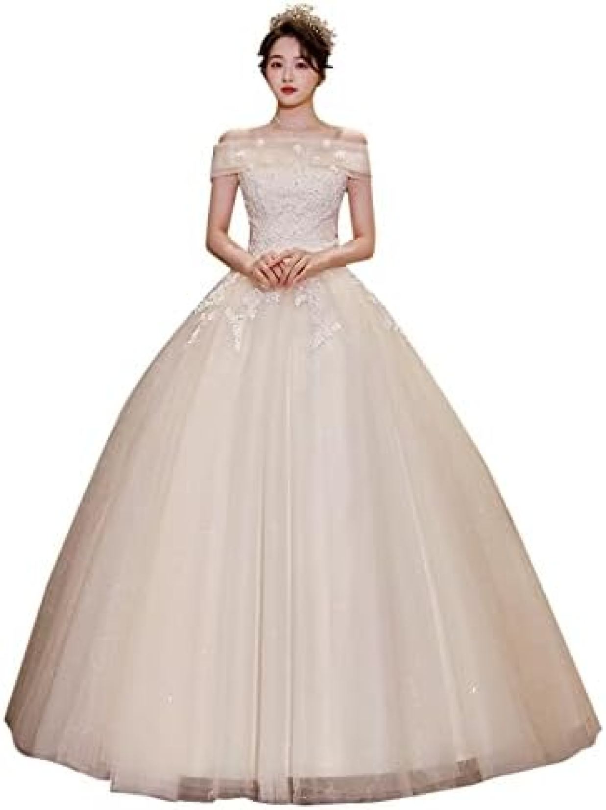 【20%OFFクーポン～】花柄 レース プリンセスウェディングドレス ブライズメイドドレス パーティードレス 花嫁 ドレス ロングドレス 結婚式 ドレスワンピース レース 編み上げ 演奏会ドレス 披露宴ドレス 二次会ドレス 謝