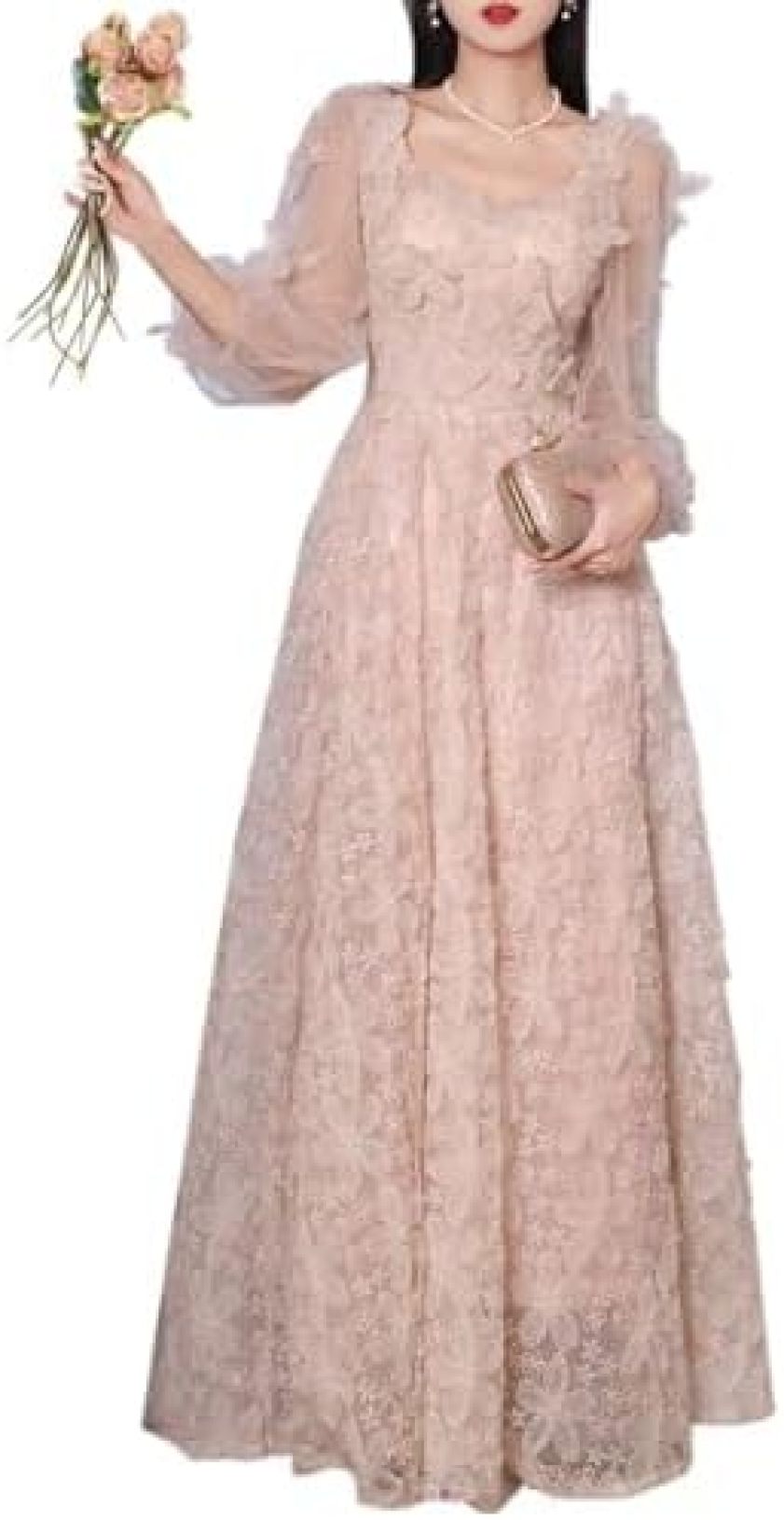 【20%OFFクーポン～】イブニングドレス レディース ドレス ロングドレス フォーマルドレス 花柄 チュール Aライン ロング丈 気質 エレガント 上品 フォーマル 演奏会 パーティー 宴会 発表会 忘年会
