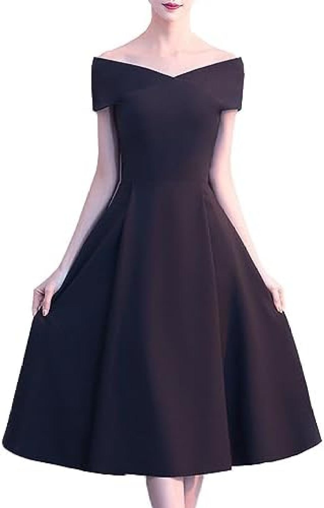 【20%OFFクーポン~】ドレス パーティードレス ショットドレス イブニングドレス レディース フレアドレス ロングドレス 半袖ドレス カクテルドレス 演奏会 花嫁 二次会 ブライダル 披露宴 ブラック 大人 オフショルダー|Yokos