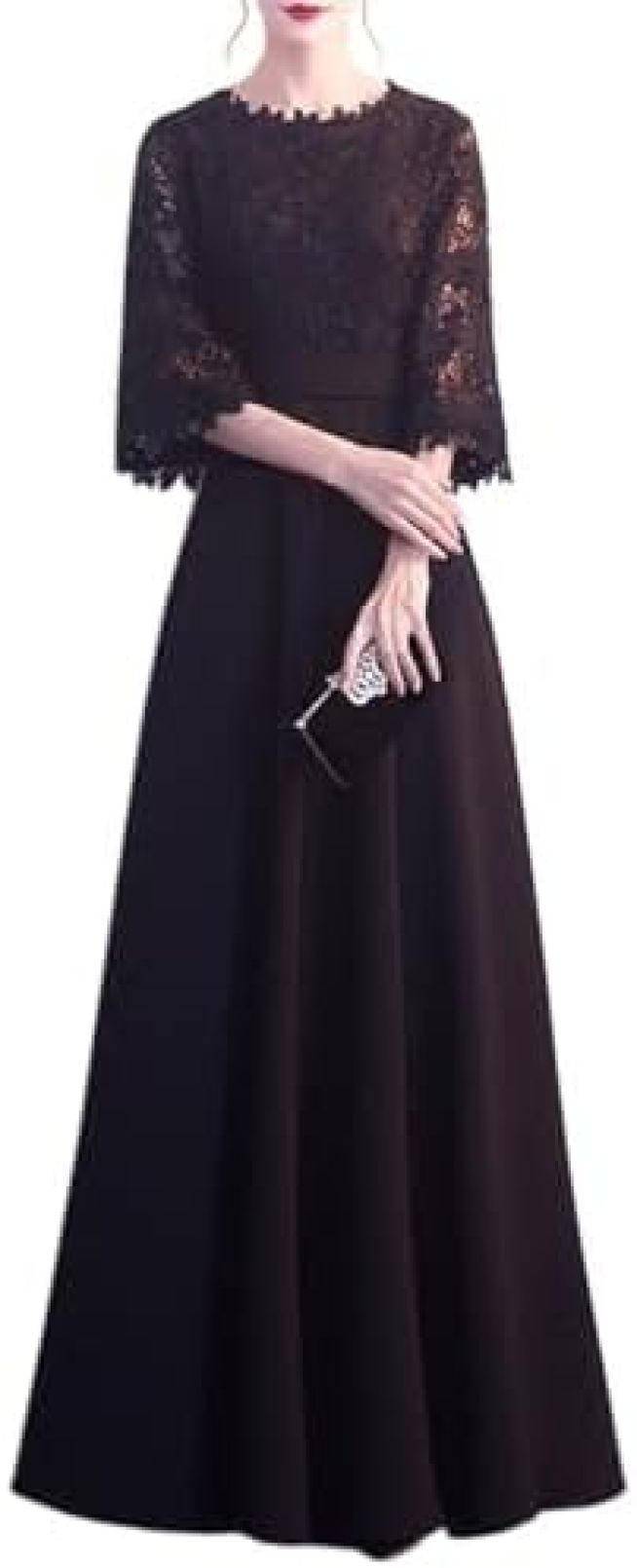 【20%OFFクーポン～】レディース ドレス イブニングドレス フォーマルドレス レース Aライン ブラック ロング丈 膝丈 エレガント 気質 シンプル フォーマル 発表会 披露宴 二次会 お呼ばれ 演奏会 謝恩会 パーティー