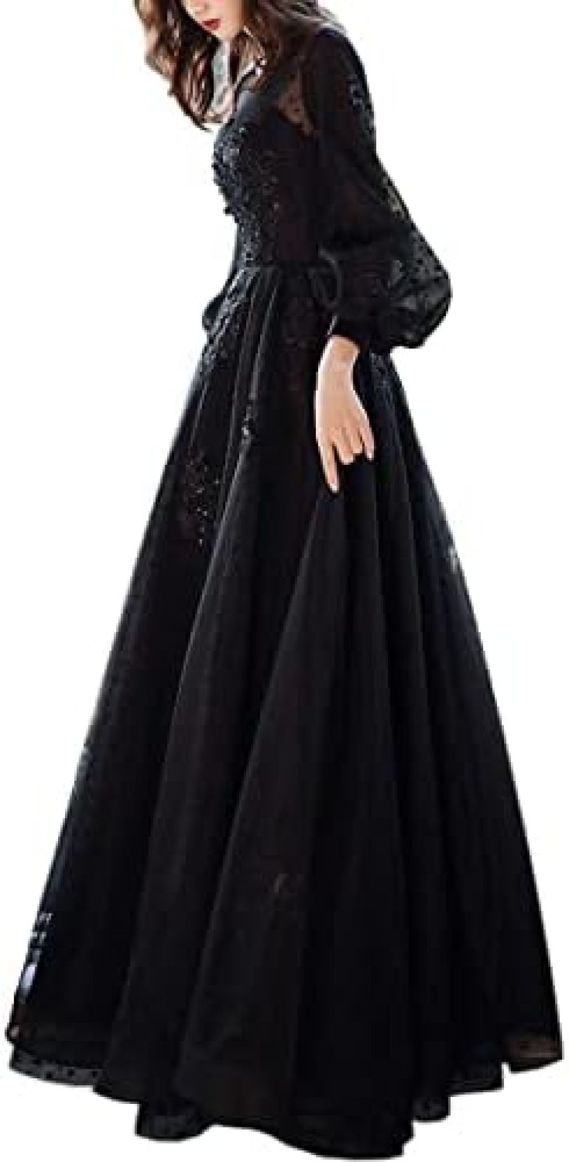 【20%OFFクーポン～】レディース ドレス イブニングドレス フォーマルウエア ワンピース 長袖 ロング丈 ブラック 体型カバー 着痩せ おしゃれ エレガント 気質 演奏会 フォーマル 二次会 パーティー 結婚式 きれい お