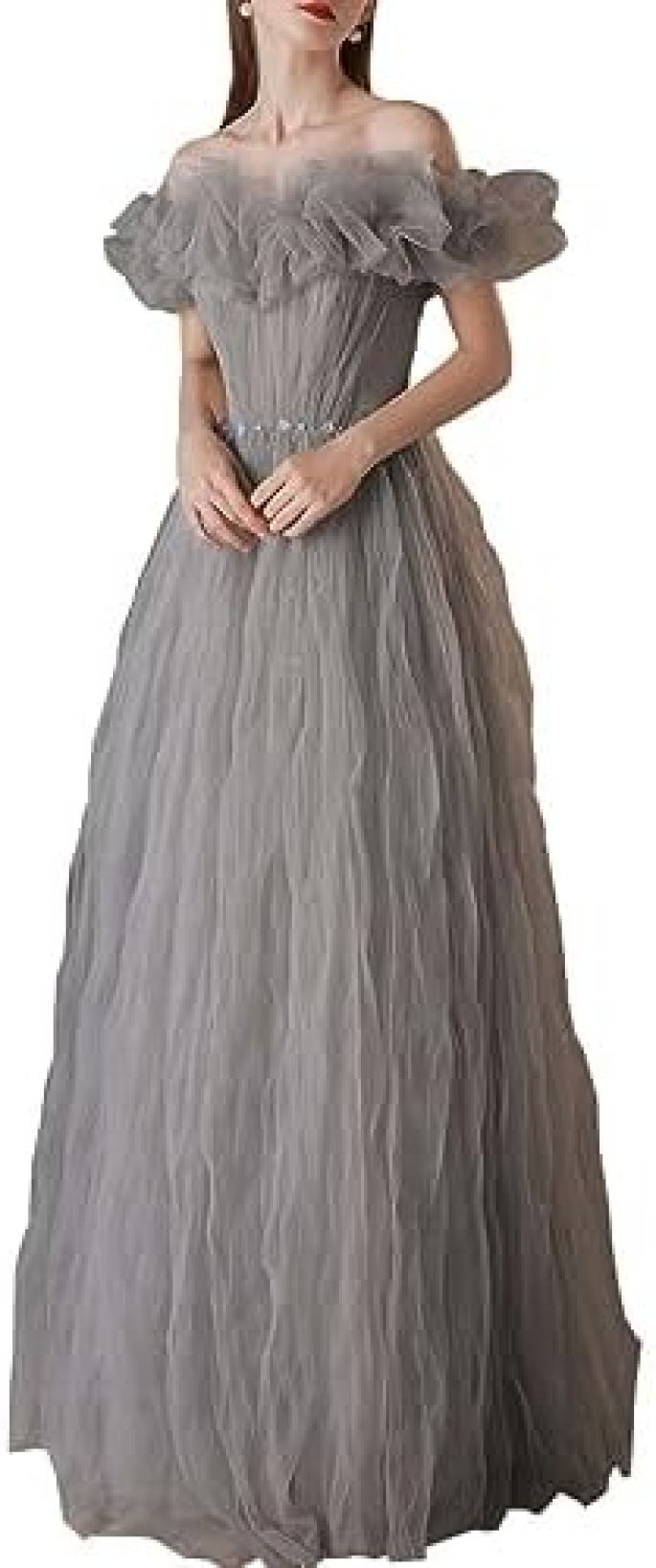 【20%OFFクーポン～】イブニングドレス チュールドレス 結婚式ドレス プリンセスドレス レディース ロングドレス ドレス エレガント 大きいサイズ 演奏会 お花嫁ドレス 姫系 忘年会 スパンコール セクシー バックフリル