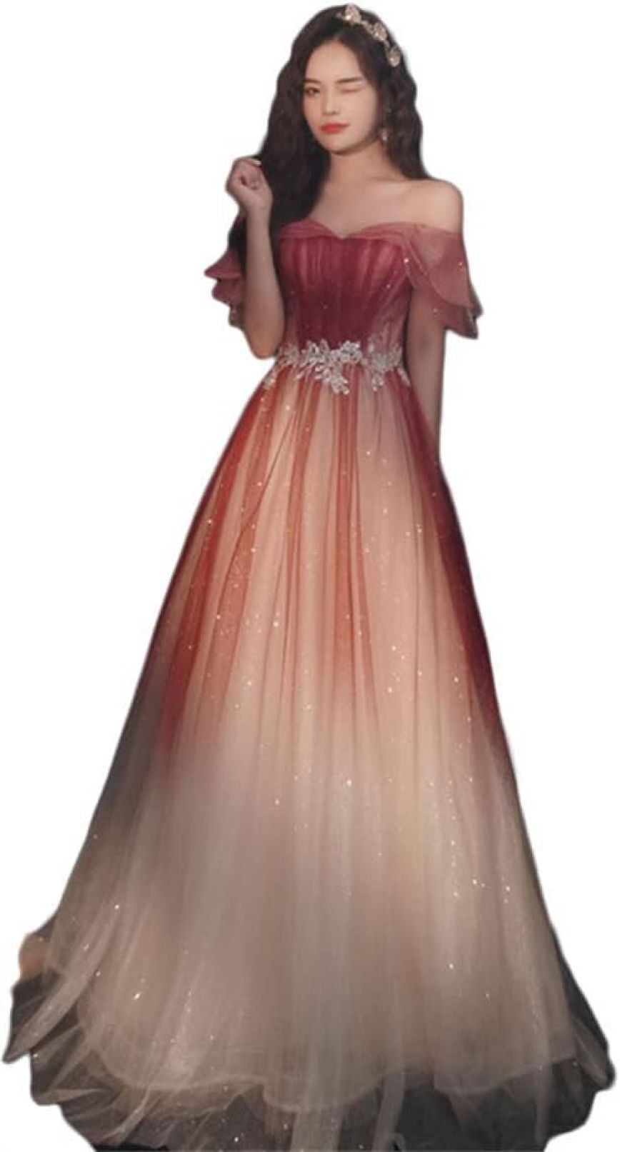 【20%OFFクーポン~】ドレス 結婚式ドレス 花嫁ドレス レディース イブニングドレス ワンピース フォーマルウエア 演奏会 二次会 結婚式 花柄 パフォーマンス コーラス エレガント グラデーション ロング丈 aライン パ|Yokos
