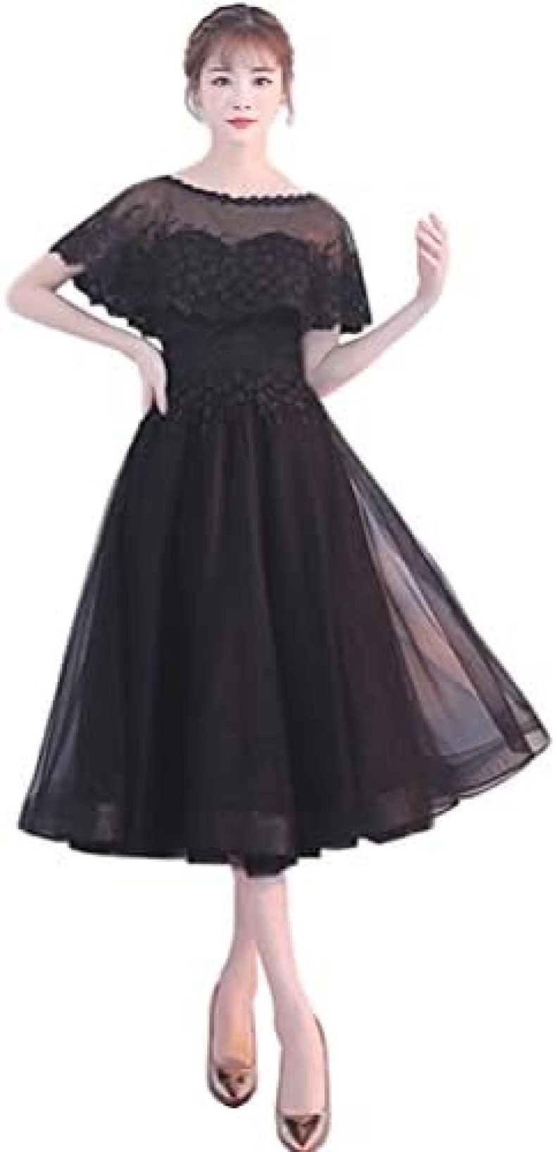 【20%OFFクーポン～】レディース イブニングドレス ウェディングドレス ドレス ワンピース 結婚式ドレス 花嫁ワンピース ミドル丈ドレス 花柄刺繍 フォーマル エレガント 披露宴 二次会 パーティー 演奏会