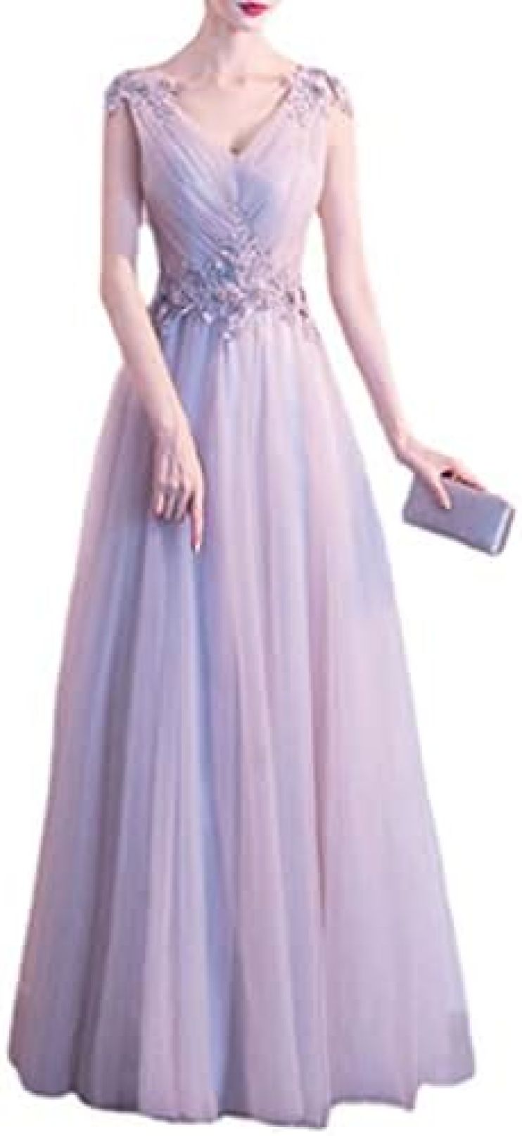 【20%OFFクーポン~】ノースリーブ ドレス イブニングドレス レディース ウエディングドレス パーティードレス ロングドレス カクテルドレス チュール ワンピース 刺繍 レース 花柄 結婚式 花嫁 Vネック フォーマル マ|Yokos