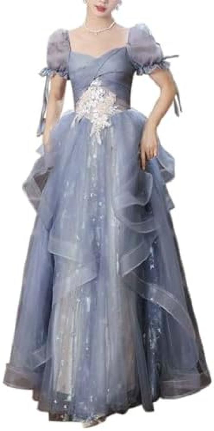 【20%OFFクーポン～】ドレス レディース イブニングドレス ロングドレス フォーマルドレス チュール フリル Aライン 気質 エレガント フォーマル 演奏会 発表会 成人式 宴会 パーティー 司会者 忘年会