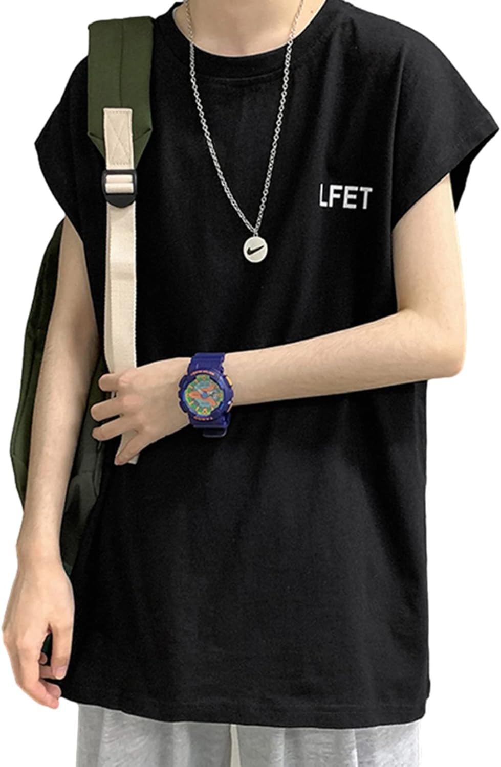 メンズベスト 春服 夏服 Tシャツ フレンチスリーブ カシュクール 無地 シンプル ノースリーブ 薄い スポーツウェア ゆったり 体型カバー ファッション カッコイイ 涼しい 暑さ対策 フィッシング｜Yokos