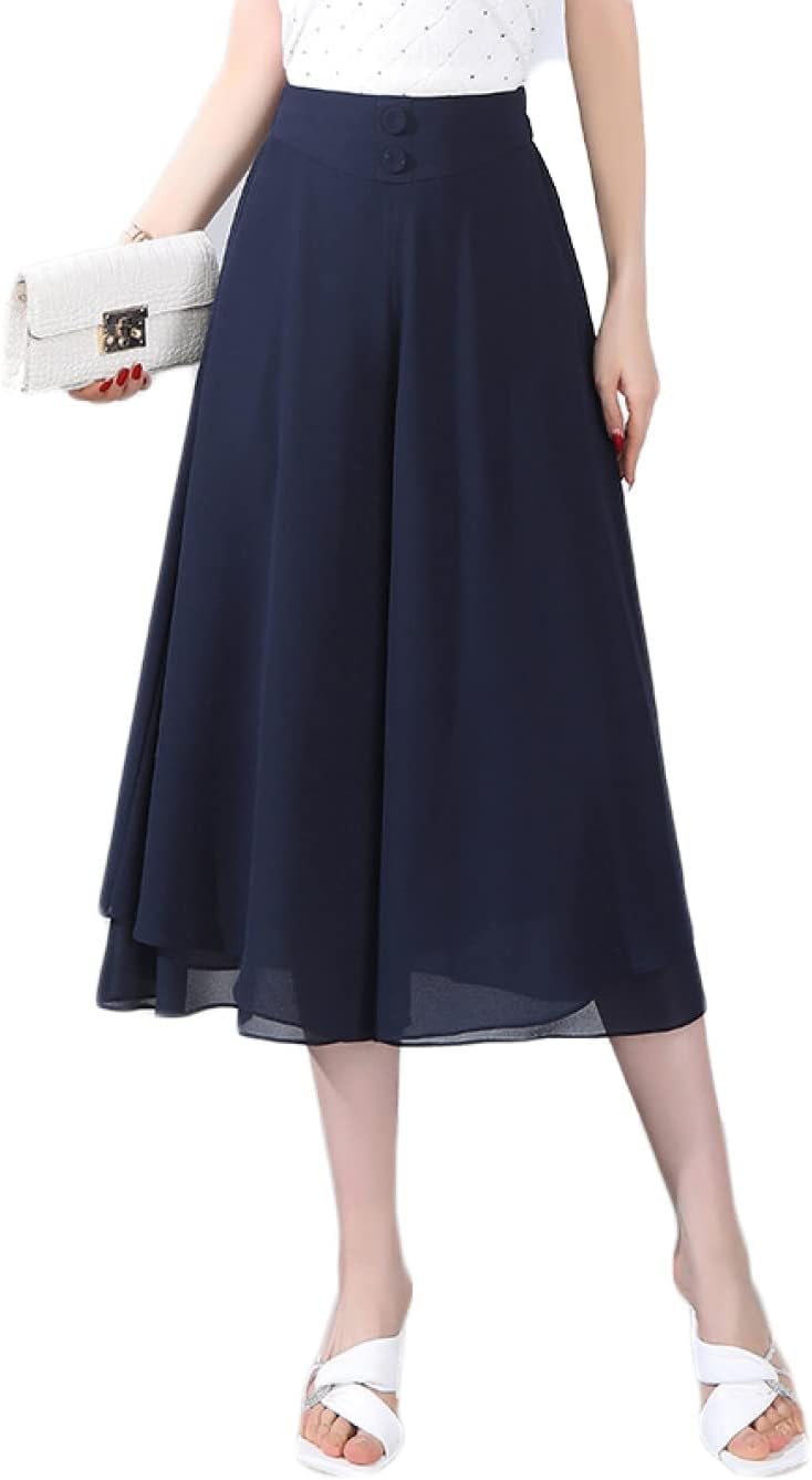 ワイドパンツ シフォンパンツ ボトムス レディース ガウチョパンツ ロングパンツ プリーツパンツ フレアパンツ スカートパンツ ゆったり 体型カバー 春 夏 春服 夏服 薄手 無地 シフォン おしゃれ