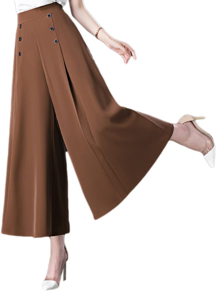 ワイドパンツ レディース ロングパンツ フレア リラックス 上品 ガウチョパンツ スカーツ 大きいサイズ ズボン ナチュラル 快適 ウエストゴム ボトムス カジュアル フレア パンツ 春夏秋 通気 ゆ