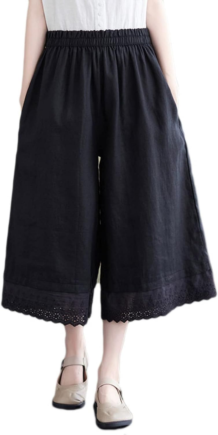 ガウチョパンツ ワイドパンツ ハイウエスト レディース 通気 ロングパンツ 春 ウエストゴム コットン 夏 きれいめ レディースパンツ 上品 おしゃれ カジュアル 美脚 通勤 シンプル 普段着 ストレ