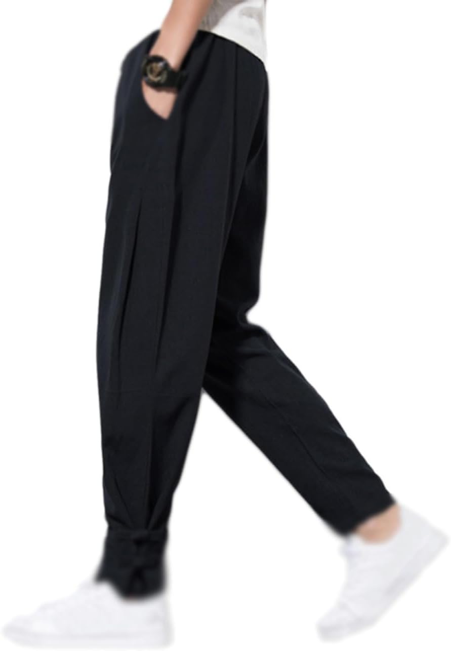 サルエルパンツ イージーパンツ リラックス パンツ メンズ エスニック チャイナボタン チノパンツ テーパードパンツ コットン ゆったり 春夏 秋 ハロンパンツ 大きいサイズ 無地 カジュアル 夏服