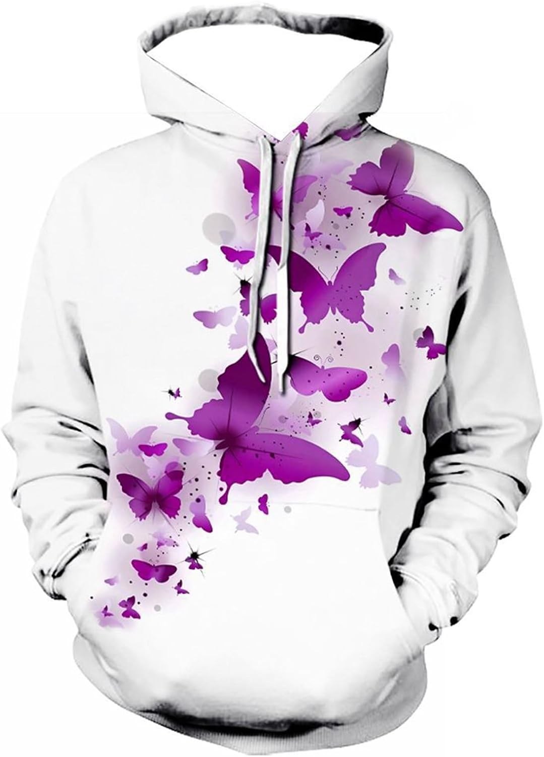 楽天市場】フードパーカー メンズ 花 蝶柄 秋 プルオーバー 3dプリント