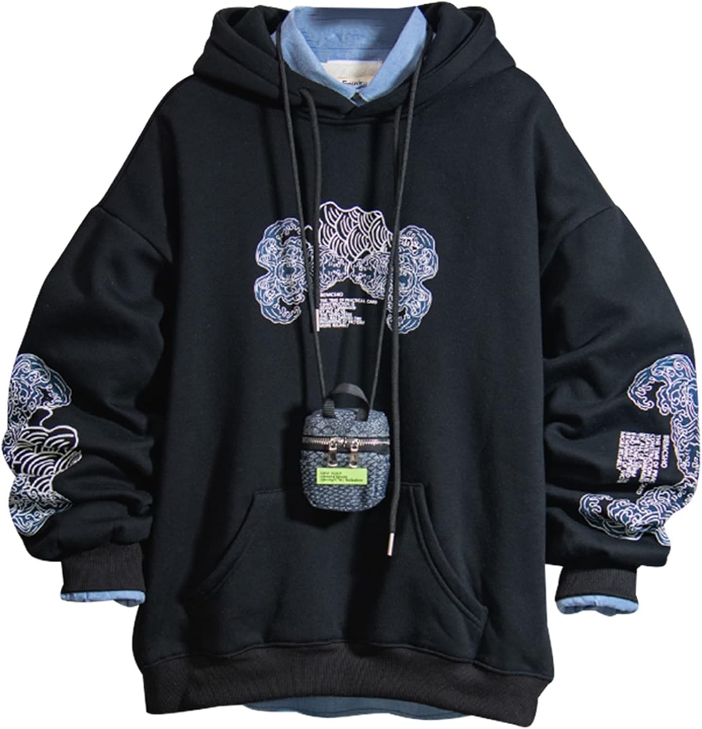 プルオーバー パーカー 春秋服 レディース メンズ フード付き 鯉柄 プリント 厚手 ソフト ゆったり チャイナ風 保温 吸汗 カジュアル クール オシャレ トップス 体型パカー ペアルック ユニセッ