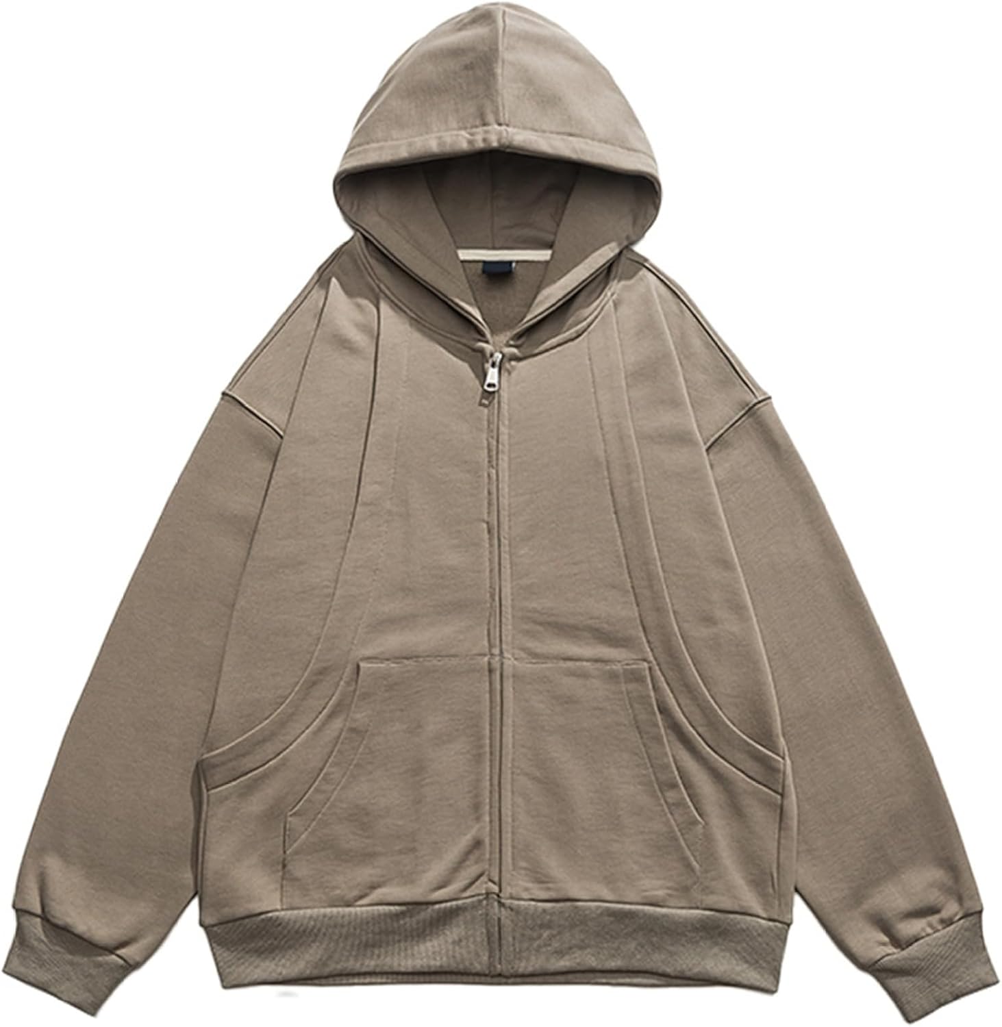 無地 パーカー フード付き メンズト レーナー 前開き ジッパー付 デザイン ストリート系 春服 秋服 トップス 長袖 大きいサイズ 柔ら ゆったり 汗染み 薄手 シンプル 練習用 普段着 アウトドア