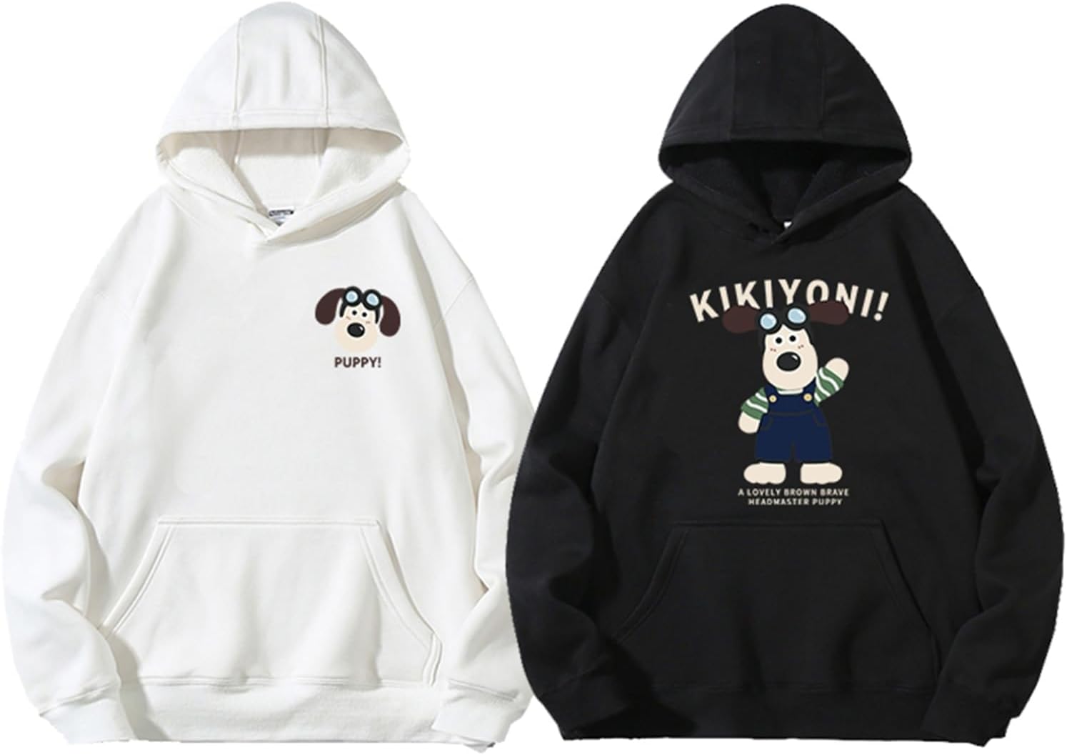 ペアルック パーカー 犬柄 フード付 スウェットパーカー プルオーバー 防寒 カップル お揃い 春秋 長袖 可愛い トレーナー 柔らかい オーバーサイズ 通学 運動 アウトドア 贈り物 原宿系 アウタ|Yokos