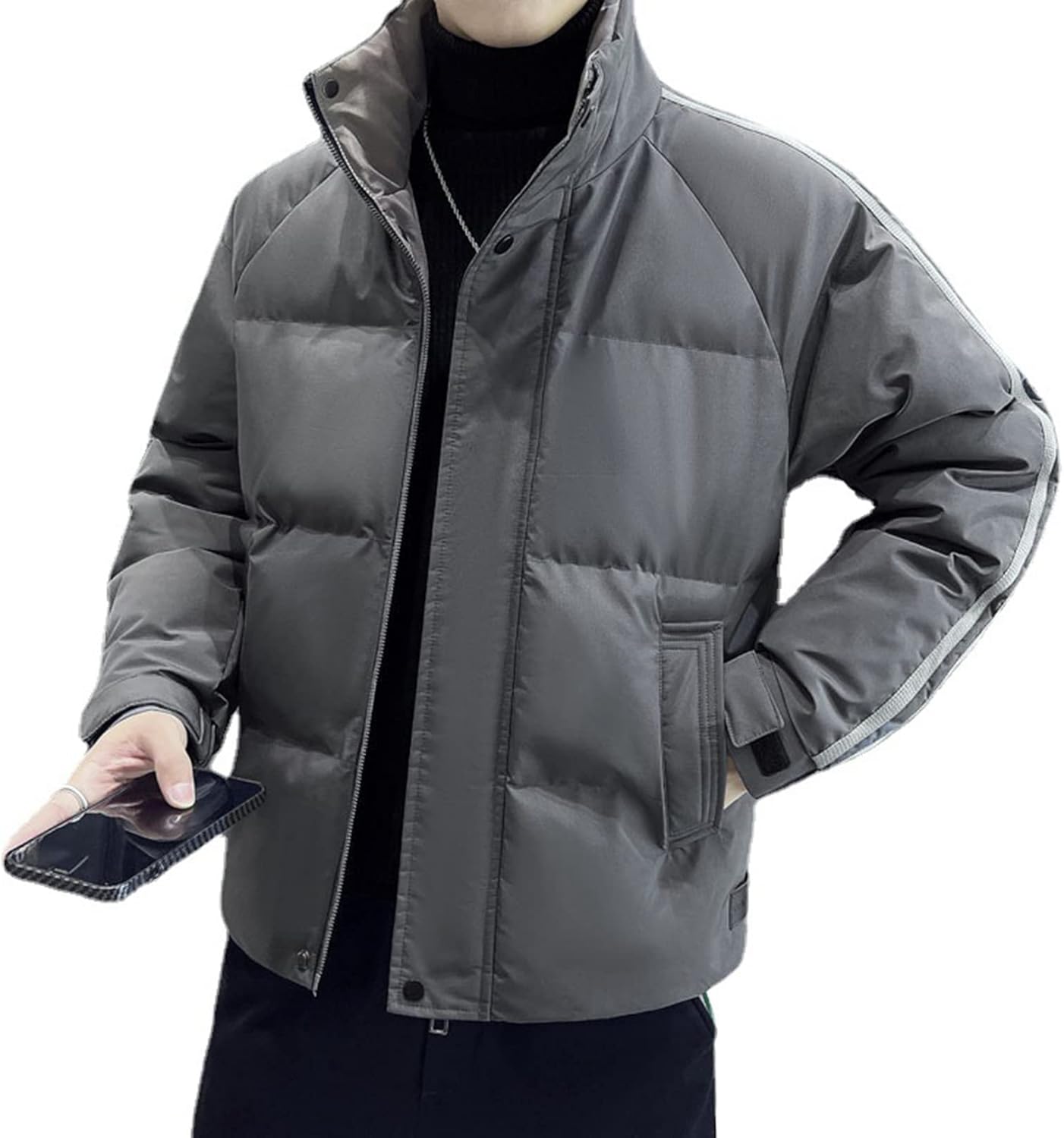 ダウンコットン 綿服 中綿ジャケット メンズ 厚手 冬 立ち襟 防風 保温性 カジュアル ジップアップ ブルゾン 寒さ対策 アウター 大きいサイズ 通勤 通学 アウトドア キャンプ|Yokos