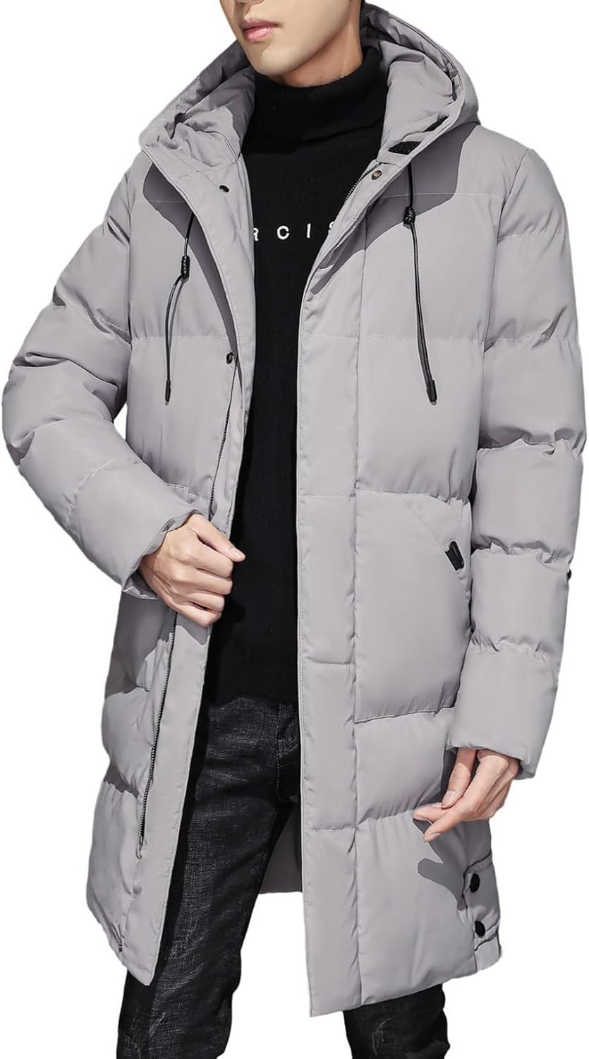 中綿ジャケット ロング メンズ ダウンコットン 防寒アウター 冬 ゆったり 綿服 コート 厚手 フード付き 防風 保温性 カジュアル 大きいサイズ 普段着 アウトドア ストリート シンプル お洒落｜Yokos