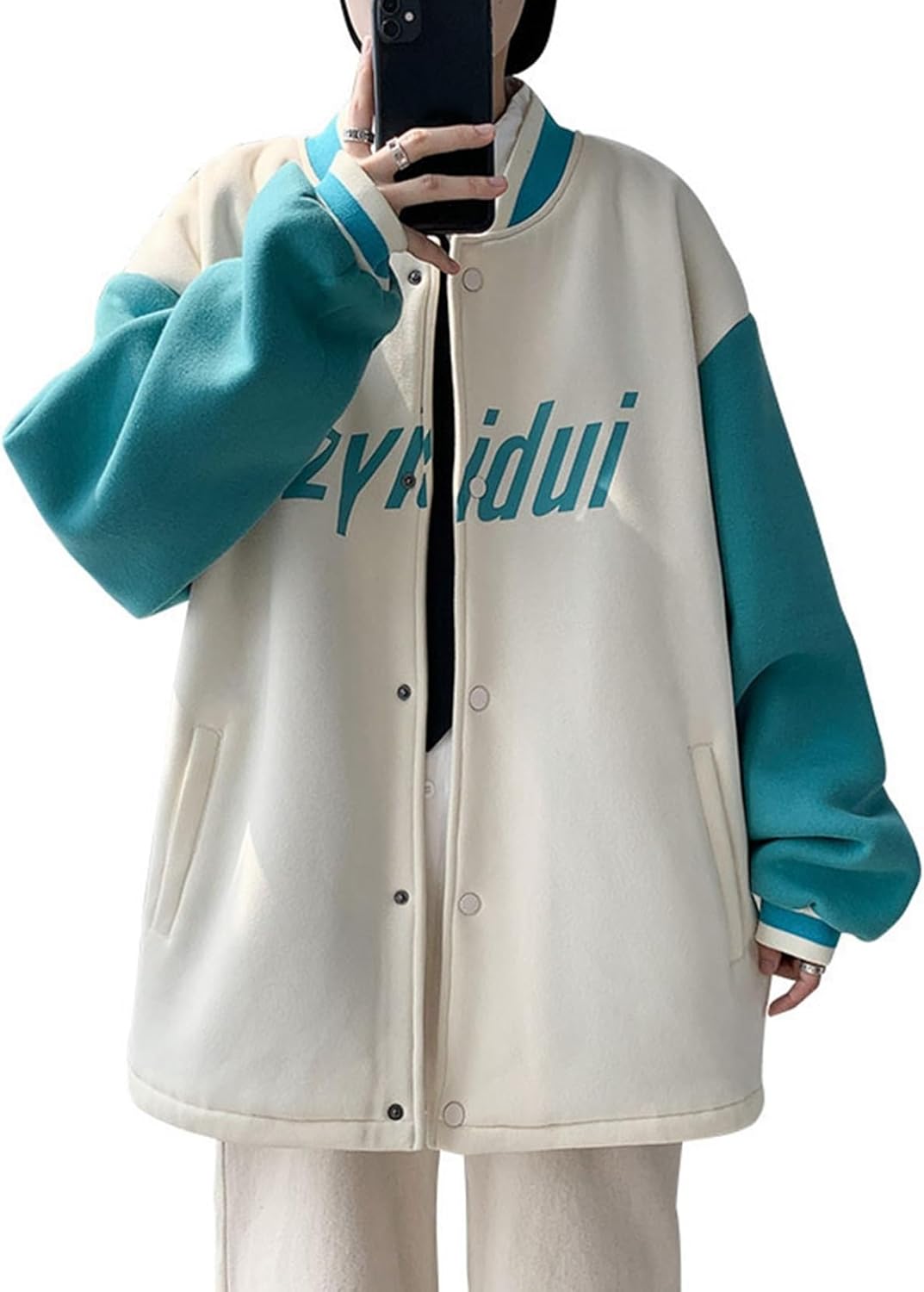 アウター メンズ スタジアムジャンパー ゆったり バイカラー スタジャン かっこいい トップス 春秋 長袖ジャケット ユニセックス カジュアル ストリート 大きいサイズ ファッション 英文字プリント|Yokos