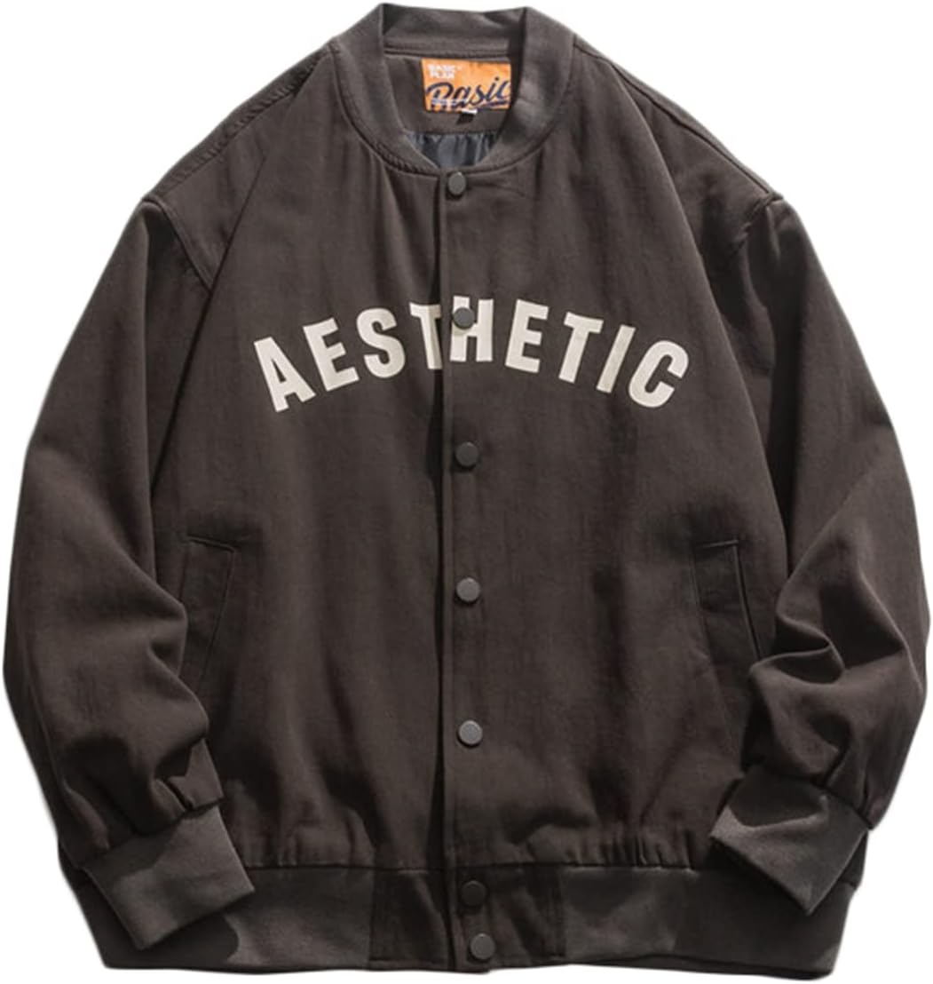 綿 スタジャン メンズ ブルゾン スタジアムジャンパー シンプル 英文字柄 プリント かっこいい アウター 春服 長袖 ジャケット 軽量 カジュアル ストリート 男性用 おしゃれ 大きいサイズ|Yokos