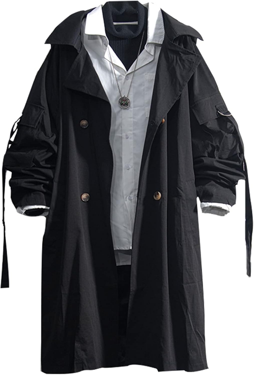スプリングコート メンズ アウター ロング コート フード付き ブルゾン カジュアル かっこいい 秋服 長袖 ジャケット ジャンパー ゆったり 薄手 デイリー 通学通勤 ストリート 男性用 コート フ