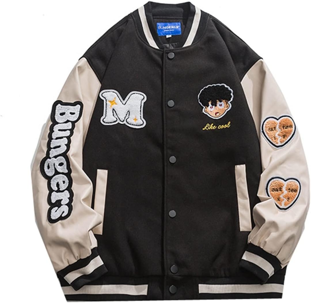 スタジャン メンズ 秋冬 ジャケット スタジアムジャンパー パッチワーク バイカラー 原宿系 ストリート カジュアル 長袖 ジャンパー ブルゾン防寒 防風 男女兼用 オシャレ 大きいサイズ オーバーサ
